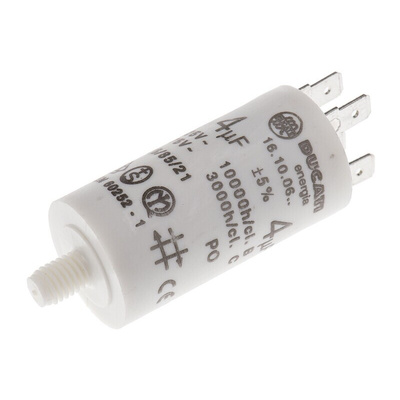 Ducati Energia 4.16.10 Polypropylene Film Capacitor, 450V ac, ±5%, 4μF, Stud Mount