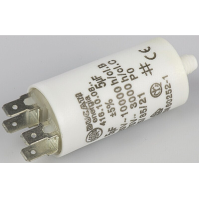 Ducati Energia 4.16.10 Polypropylene Film Capacitor, 450V ac, ±5%, 5μF, Stud Mount
