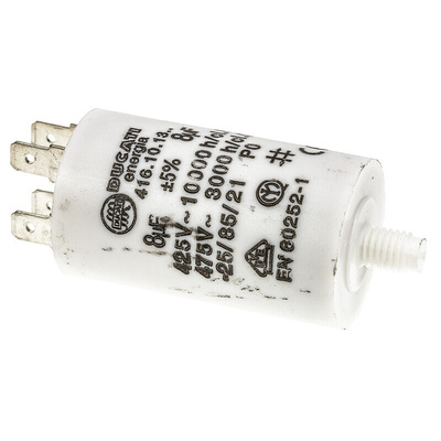 Ducati Energia 4.16.10 Polypropylene Film Capacitor, 450V ac, ±5%, 8μF, Stud Mount