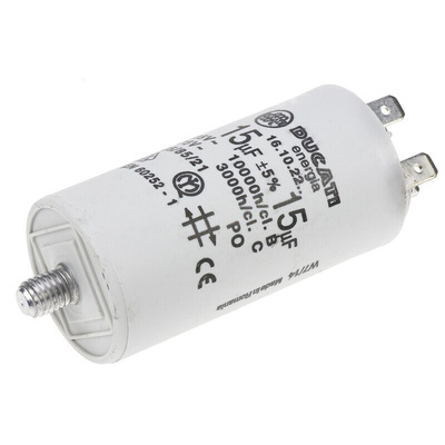 Ducati Energia 4.16.10 Polypropylene Film Capacitor, 450V ac, ±5%, 15μF, Stud Mount