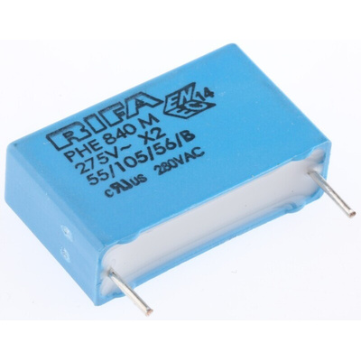 KEMET PHE840 Metallised Polypropylene Film Capacitor, 275V ac, ±20%, 470nF, Through Hole