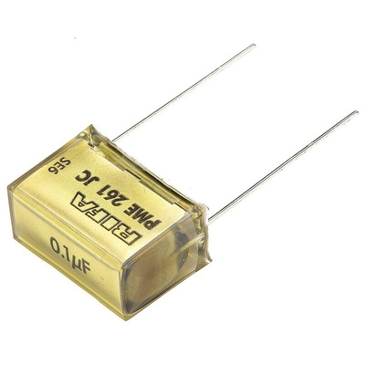 KEMET PME261 Paper Capacitor, 500 V ac, 1000V dc, ±10%, 100nF, Through Hole