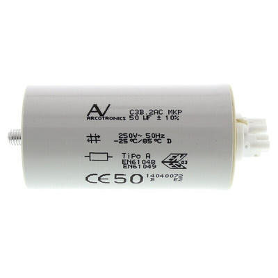 KEMET 50μF Polypropylene Capacitor PP 250V ac ±10% Tolerance Cable Mount C3B Series