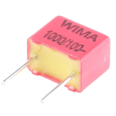 WIMA FKP2 Polypropylene Film Capacitor, 63 V ac, 100 V dc, ±5%, 1nF, Through Hole