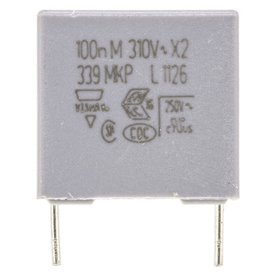 Vishay MKP 339 Polypropylene Film Capacitor, 310V ac, ±20%, 100nF, Through Hole