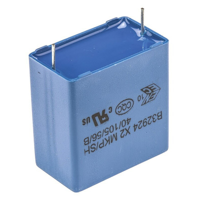 EPCOS B32924C Polypropylene Film Capacitor, 305V ac, ±20%, 4.7μF, Through Hole