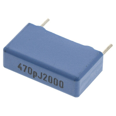 KEMET PHE448 Polypropylene Film Capacitor, 2 kV dc, 700 V ac, ±5%, 470pF, Through Hole
