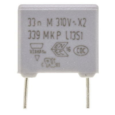 Vishay MKP 339 Polypropylene Film Capacitor, 310V ac, ±20%, 33nF, Through Hole