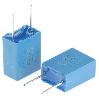 EPCOS B32529 Polyester Film Capacitor, 40 V ac, 63 V dc, ±10%, 1μF, Through Hole