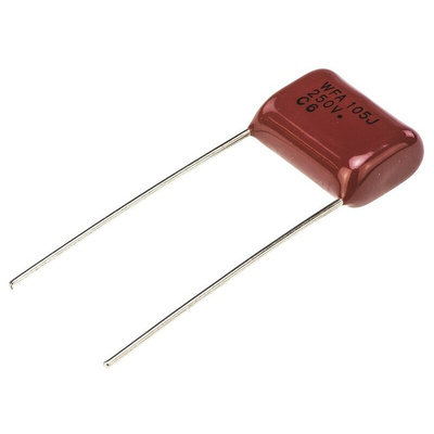 Panasonic ECWF(A) Polypropylene Film Capacitor, 250V dc, ±5%, 1μF, Through Hole