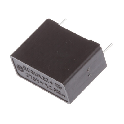 Panasonic ECQUA Polypropylene Film Capacitor, 275V ac, ±10%, 220nF, Through Hole
