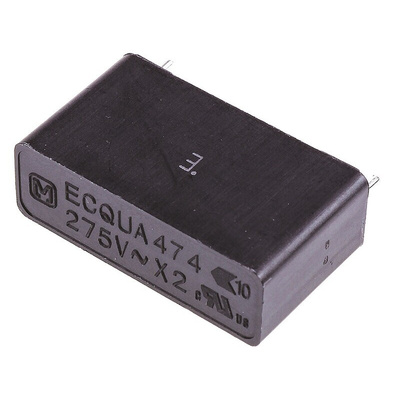 Panasonic ECQUA Polypropylene Film Capacitor, 275V ac, ±20%, 470nF, Through Hole