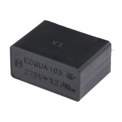 Panasonic ECQUA Polypropylene Film Capacitor, 275V ac, ±10%, 1μF, Through Hole