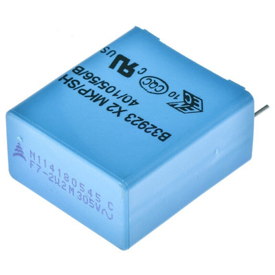 EPCOS B32923C Metallised Polypropylene Film Capacitor, 305 V ac, 630 V dc, ±20%, 2.2μF, Through Hole