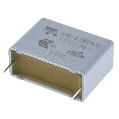 Vishay F1772 Polyester Film Capacitor, 310V ac, ±10%, 680nF, Through Hole