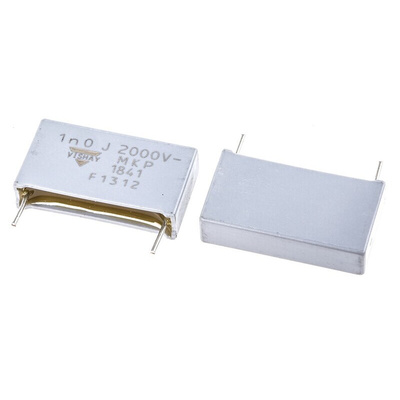 Vishay MKP1841 Polypropylene Film Capacitor, 2 kV dc, 700 V ac, ±5%, 1nF, Through Hole