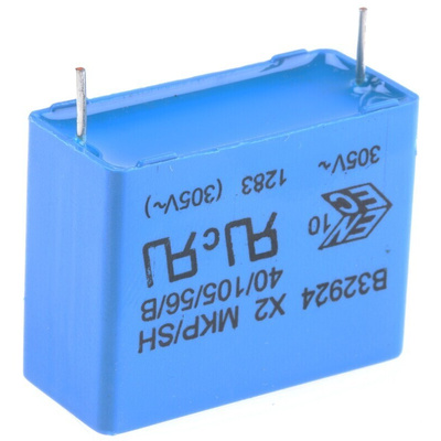 EPCOS B32924C Polypropylene Film Capacitor, 305V ac, ±10%, 2.2μF, Through Hole