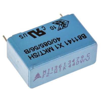 EPCOS B81141 Polyester Film Capacitor, 440V ac, ±10%, 100nF, Through Hole