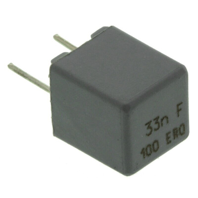 Vishay 33nF Polypropylene Capacitor PP 63 V ac, 100 V dc ±1% Tolerance Through Hole MKP 1837 Series