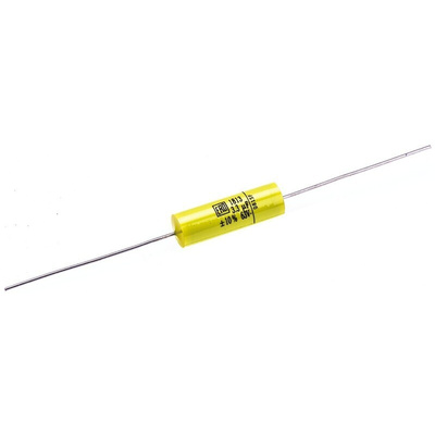 Vishay MKT 1813 Metallised Polyester Film Capacitor, 40 V ac, 63 V dc, ±10%, 3.3μF, Through Hole