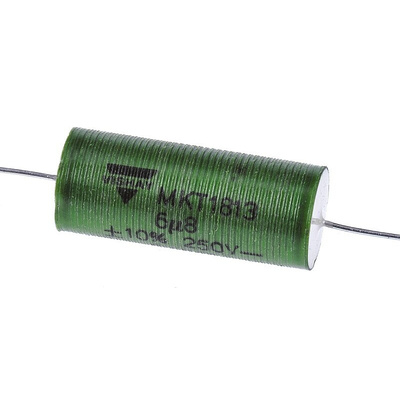 Vishay MKT 1813 Metallised Polyester Film Capacitor, 160 V ac, 250 V dc, ±10%, 6.8μF, Through Hole