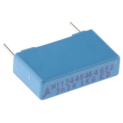 EPCOS B32654 Polypropylene Film Capacitor, 1.6 kV dc, 500 V ac, ±10%, 3.3nF, Through Hole