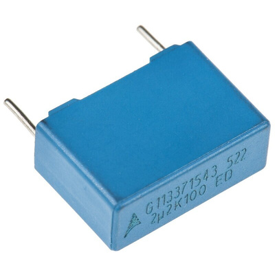 EPCOS B32522 Polyester Film Capacitor, 63 V ac, 100 V dc, ±10%, 2.2μF, Through Hole