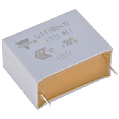 Vishay F1772 Polyester Film Capacitor, 310V ac, ±10%, 1μF, Through Hole