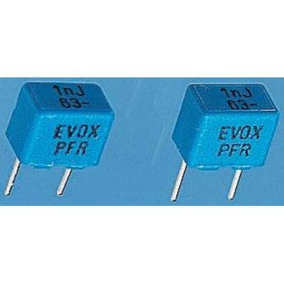 KEMET PFR510 Polypropylene Film Capacitor, 40 V ac, 63 V dc, ±5%, 4.7nF, Through Hole