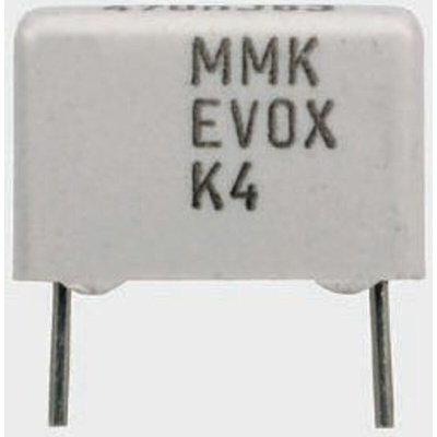 KEMET MMK Polyester Film Capacitor, 40 V ac, 63 V dc, ±5%, 2.2μF, Through Hole