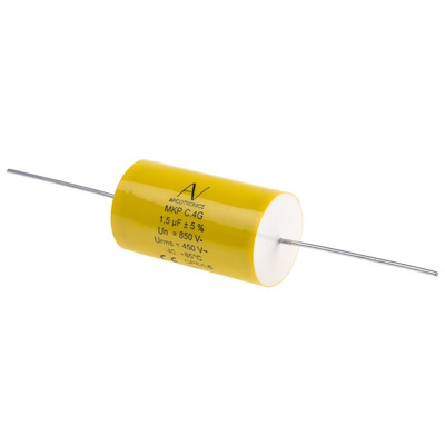 KEMET C4G Metallised Polypropylene Film Capacitor, 850V dc, ±5%, 1.5μF, Through Hole