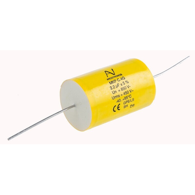 KEMET C4G Metallised Polypropylene Film Capacitor, 850V dc, ±5%, 2.2μF, Through Hole
