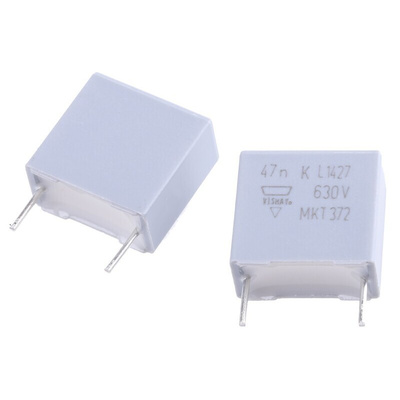 Vishay MKT 372, MKT372 Polyester Film Capacitor, 250 V ac, 630 V dc, ±10%, 47nF, Through Hole