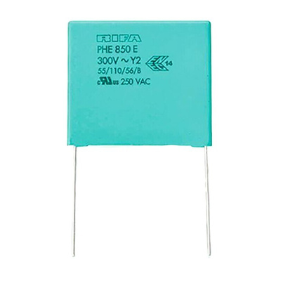 KEMET PHE850 Metallised Polypropylene Film Capacitor, 1.25 kV dc, 300 V ac, ±20%, 1μF, Through Hole