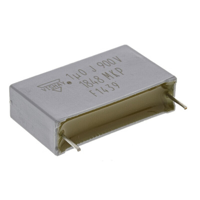 Vishay MKP1848 DC-Link Polypropylene Film Capacitor, 900V dc, ±5%, 1μF, Through Hole