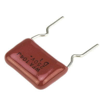 Panasonic ECWF(A) Polypropylene Film Capacitor, 250V dc, ±5%, 100nF, Through Hole