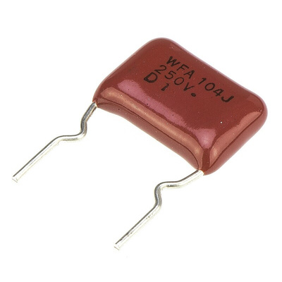 Panasonic ECWF(A) Polypropylene Film Capacitor, 250V dc, ±5%, 100nF, Through Hole