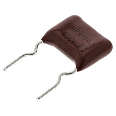 Panasonic ECWF(A) Polypropylene Film Capacitor, 450V dc, ±5%, 100nF, Through Hole