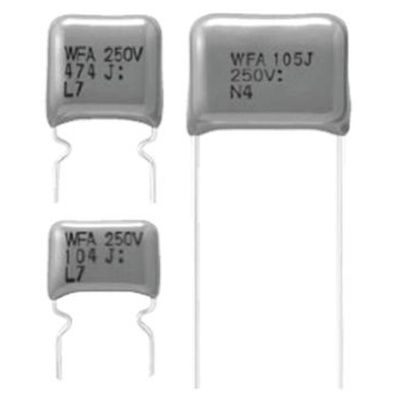 Panasonic ECWF(A) Polypropylene Film Capacitor, 450V dc, ±10%, 820nF, Through Hole
