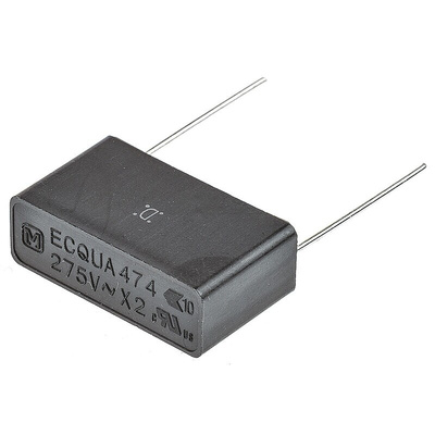Panasonic ECQUA Polypropylene Film Capacitor, 275V ac, ±20%, 470nF, Through Hole