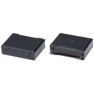 Panasonic ECQUA Polypropylene Film Capacitor, 275V ac, ±20%, 100nF, Through Hole