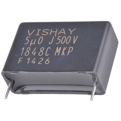 Vishay MKP1848C DC-Link Polypropylene Film Capacitor, 500V dc, ±5%, 5μF, Through Hole