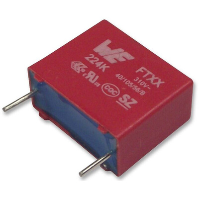 Wurth Elektronik WCAP-FTXX Polypropylene Capacitor PP, 310V ac, ±10%, 1.5μF, Through Hole