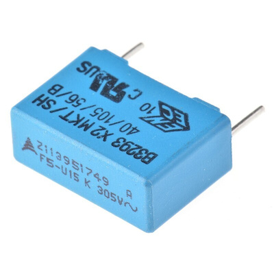 EPCOS B3293 Metallised Polyester Film Capacitor, 305V ac, ±10%, 150nF, Through Hole