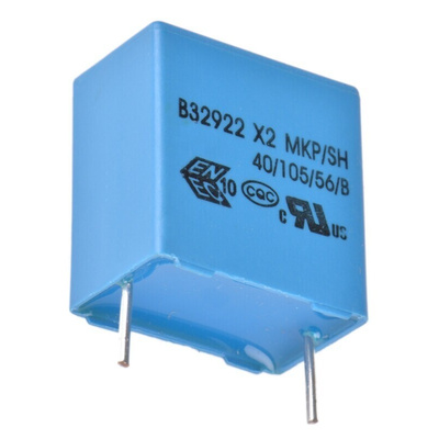 EPCOS B32922C Metallised Polypropylene Film Capacitor, 305 V ac, 630 V dc, ±20%, 680nF, Through Hole