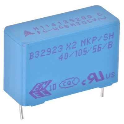 EPCOS B32923C Metallised Polypropylene Film Capacitor, 305 V ac, 630 V dc, ±20%, 680nF, Through Hole