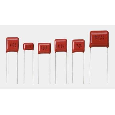 Panasonic ECQE(F) Polyester Film Capacitor, 250V dc, ±10%, 1.5μF, Through Hole