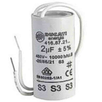 Ducati Energia 4.16.87 Polypropylene Film Capacitor, 450V ac, ±5%, 2μF, Plug In