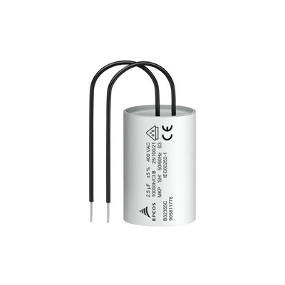 EPCOS B32355C Polypropylene Film Capacitor, 400V ac, ±5%, 3μF, Wire Leads