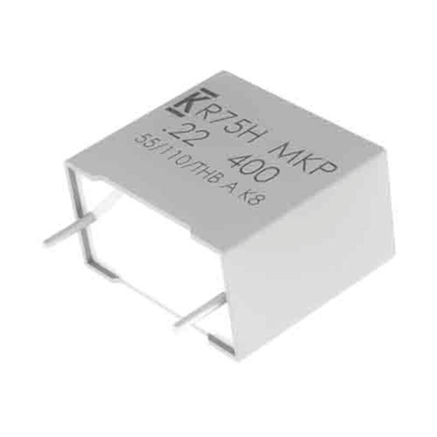 KEMET R75 Polypropylene Capacitor PP, 1.25kV dc, 5%, 1.8μF, Through Hole